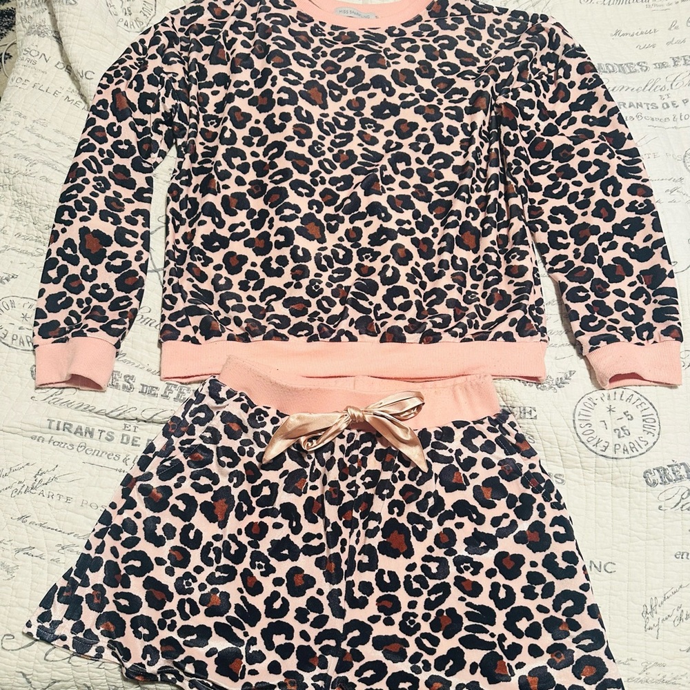 Miss Sparkling Leopard Print Women's Loungewear Set